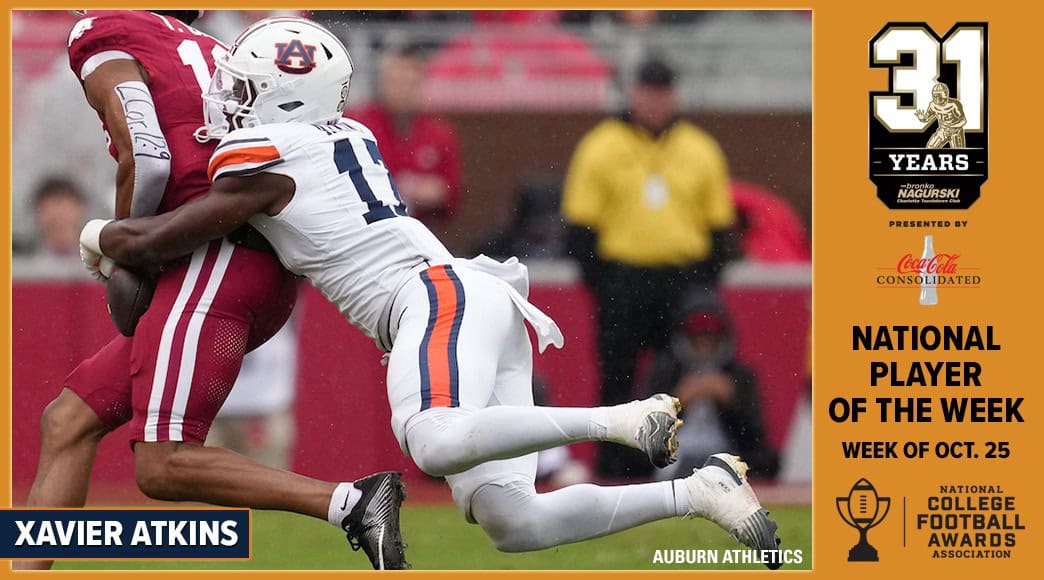 Auburn’s Atkins is Bronko Nagurski National Defensive Player of the Week