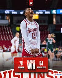 Badgers 78, No. 20 Michigan State 64