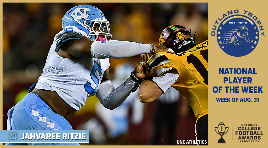 North Carolina’s Ritzie earns Outland Trophy National Player of the Week